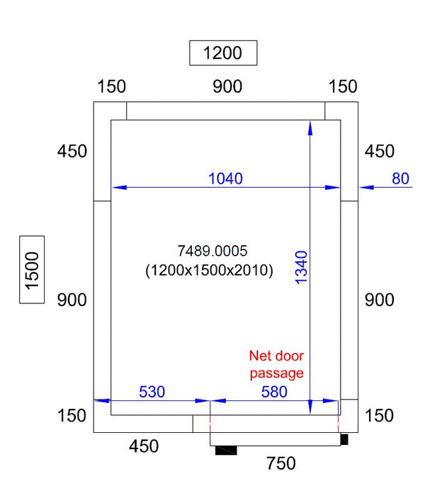 Combisteel Cold and Freezer Room - 1200x1500x2010 mm - Dual Temperature Storage Unit - Durable Insulation - Energy Efficient - Plug & Play 7489.0005