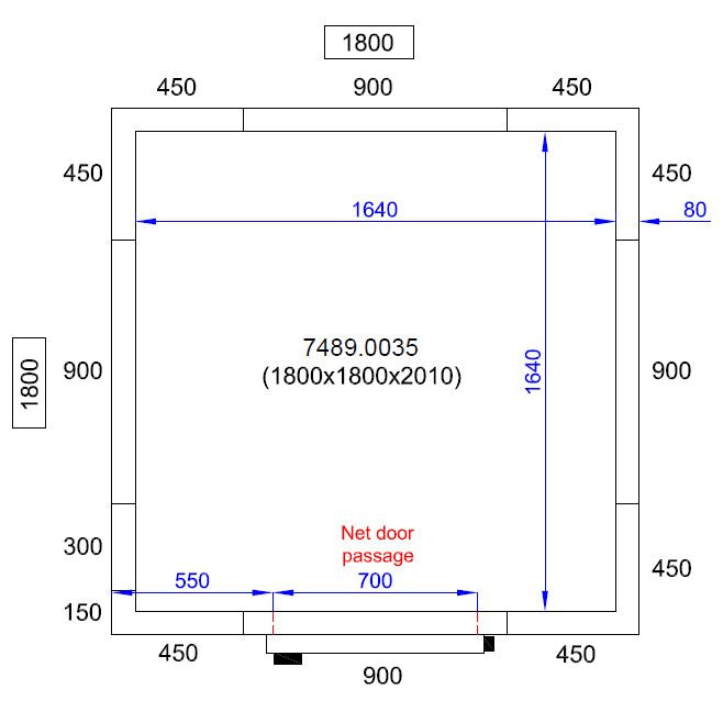 Combisteel Cold and Freezer Room - 1800x1800x2010 mm - Pro Line - Lockable Door - Ventilated Cooling