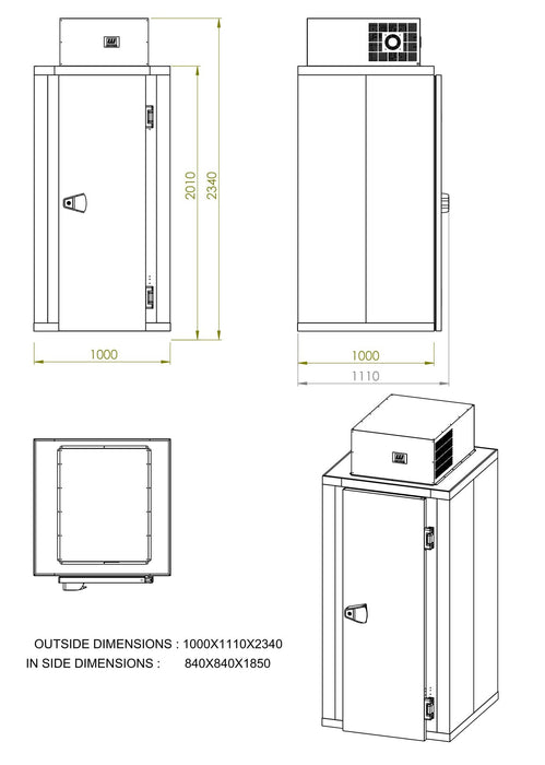 Combisteel Mini Freezer Room with Integrated Negative Cooling Unit - Compact Design - Efficient Freezing - Durable Build