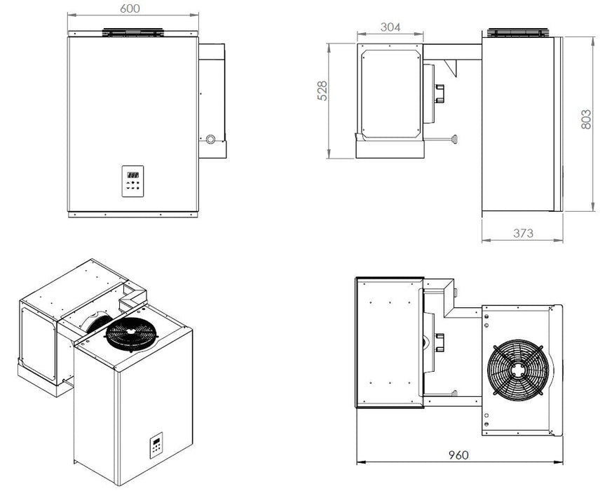 POSITIVE WALL-MOUNTED STRADDLE-TYPE UNIT 13,1-18 M3 Combisteel