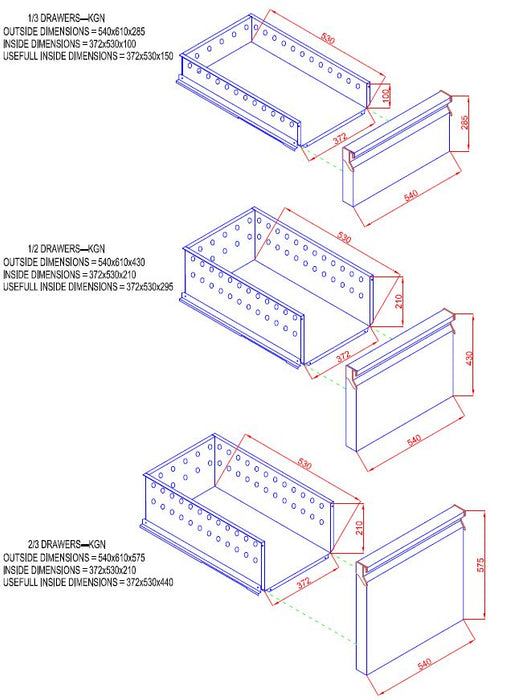 Combisteel Drawerset Beer Cooler 1/2 Combisteel