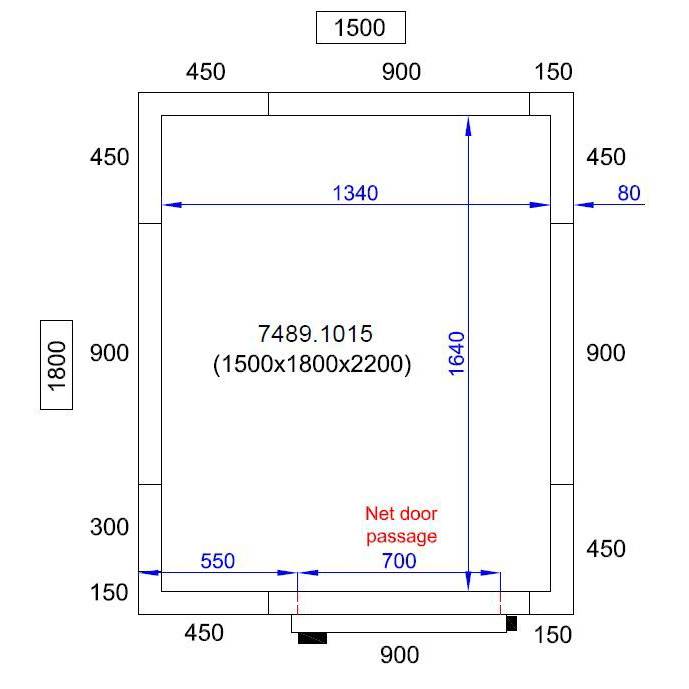 Combisteel Cold and Freezer Room - 1500x1800x2200 mm - Pro Line - Lockable Door - Ventilated Cooling