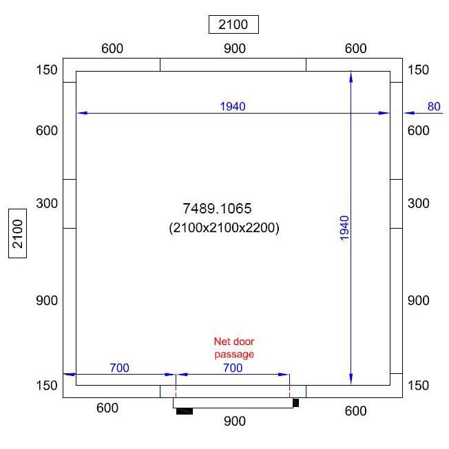 Combisteel Cold and Freezer Room - 2100x2100x2200 mm - Pro Line - Lockable Door - Ventilated Cooling