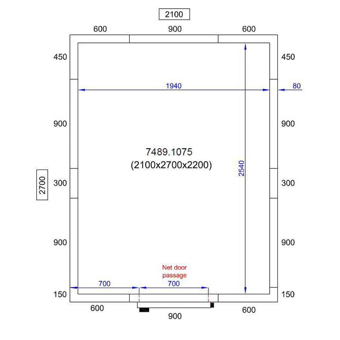 Combisteel Cold And Freezer Room - 2.1m X 2.7m X 2.2m