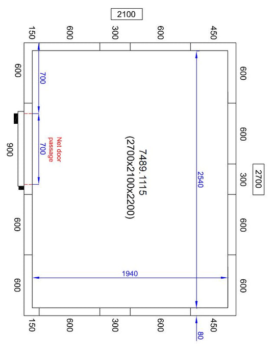 Combisteel Cold & Freezer Room - 2700x2100x2200 mm - Pro Line - Lockable Door - Ventilated Cooling - Durable Insulation