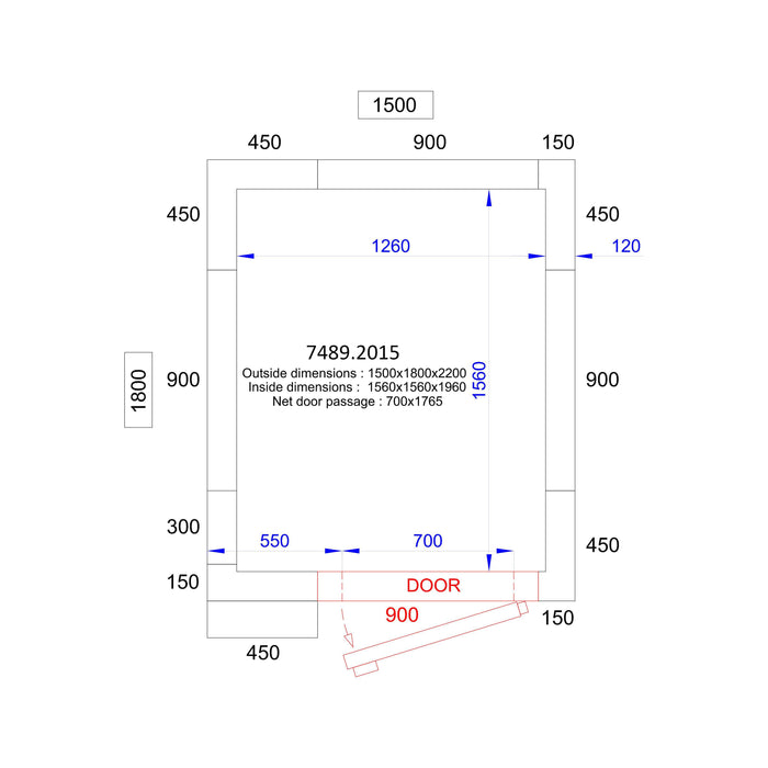 Combisteel Cold And Freezer Room - 1.5m x 1.8m x 2.2m - 120 Mm