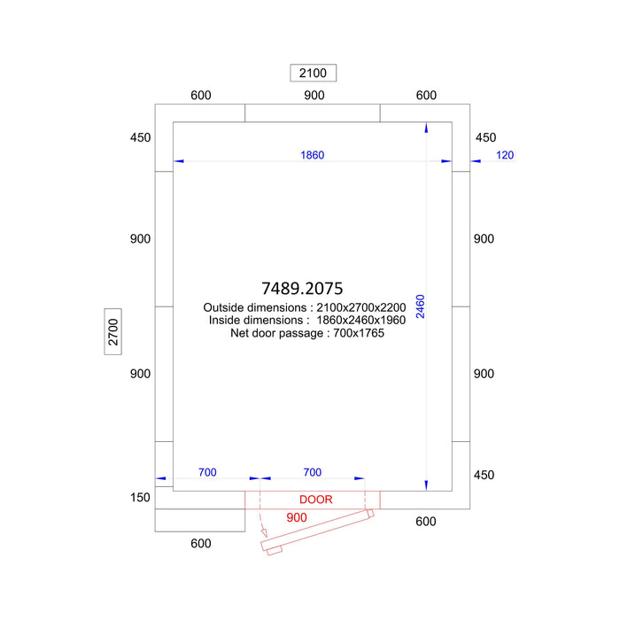 Combisteel Cold And Freezer Room - 2.1m x 2.7m x 2.2m - 120 Mm