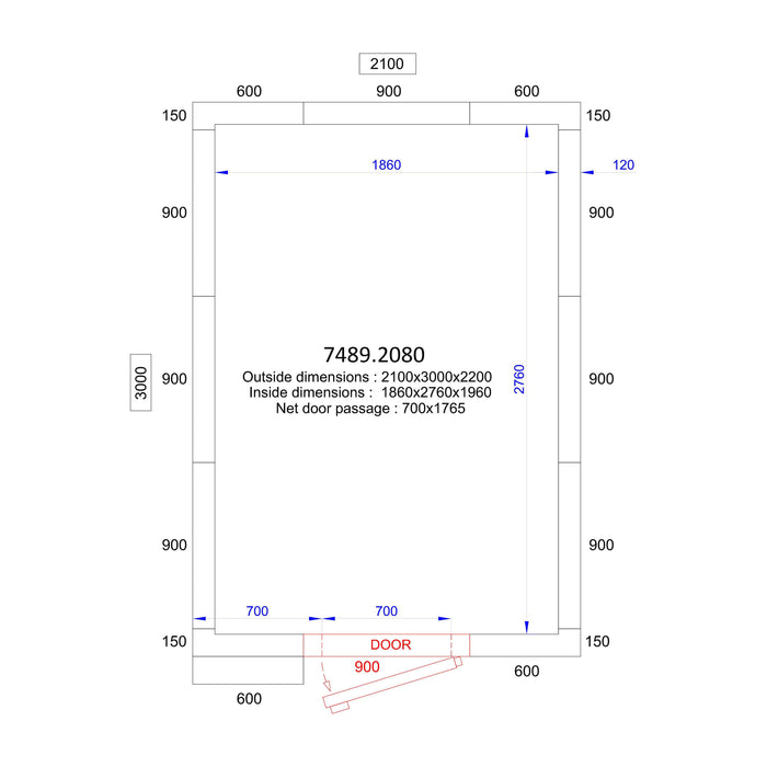 COLD AND FREEZER ROOM - 2.1mx3mx2.2m - 120mm