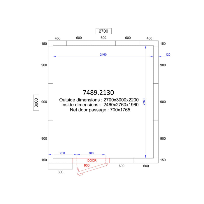 COLD AND FREEZER ROOM - 2.7m x 3.0m x 2.2m- 120mm