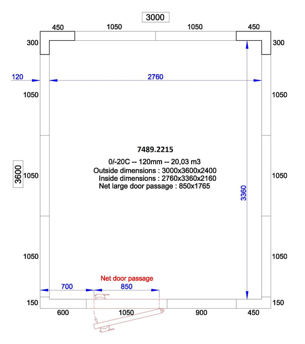 Combisteel Cold and Freezer Room – 3000x3600x2400mm - 120mm Insulation - Commercial Refrigeration Unit *Transport On Request*