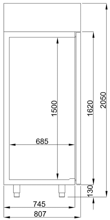 REFRIGERATOR SS GLASS DOOR MONO BLOCK 700 LTR