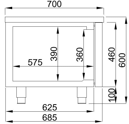 Combisteel Refrigerated Counter 600 Height 4 Doors - 7489.5082 Combisteel