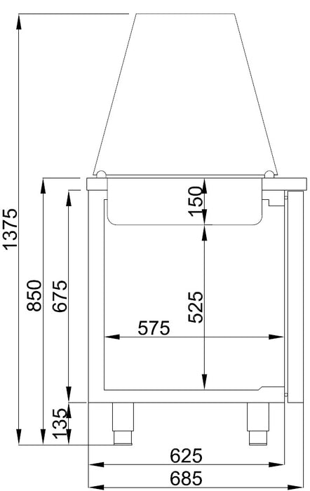 SALADETTE 2 DOORS 3x 1/1GN CONTAINER