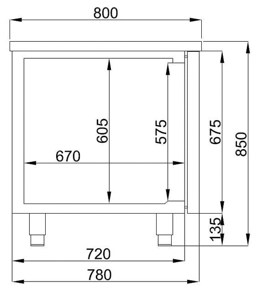 REFRIGERATED BAKERY COUNTER 2 DOORS Combisteel