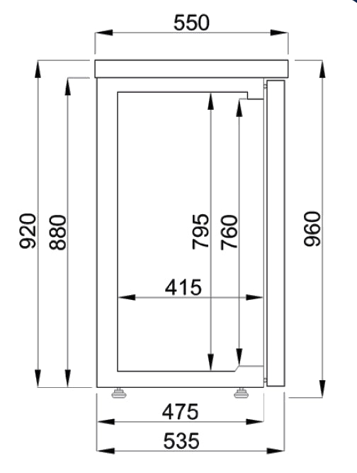 Combisteel Barcooler Black 3 Doors - 7489.5275 Combisteel