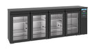 Combisteel Bar Cooler - Black - 4 Glass Doors - Ventilated Cooling - -2/+8°C - 230V Energy Efficient - Sleek Stainless Steel Finish" Combisteel