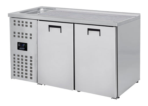 Combisteel Beer Counter - 2 Doors - 1 Shelf - Black Stainless Steel - Ventilated Cooling - R290 Refrigerant - Automatic Defrost Combisteel