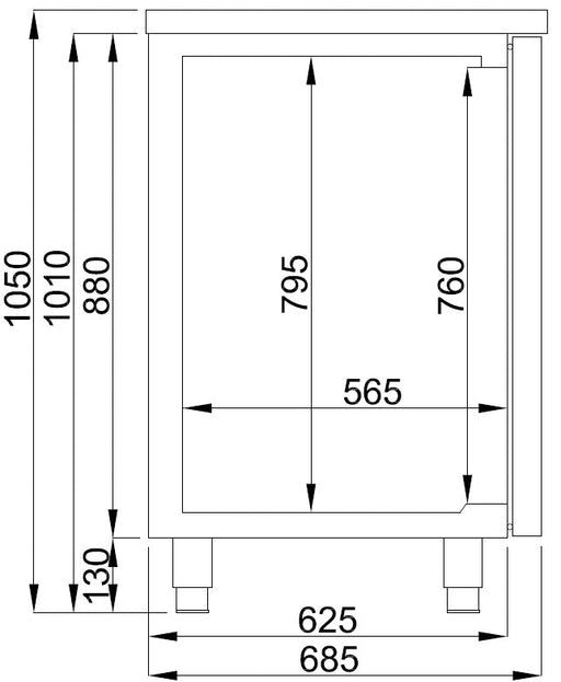 Combisteel Beer Counter - 3 Doors - Stainless Steel - 2L Capacity - Ventilated Cooling - LED Lights - Automatic Defrost Combisteel
