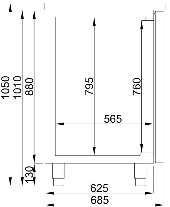 Combisteel Beer Counter - 3 Doors - Stainless Steel - 2L Capacity - Ventilated Cooling - LED Lights - Automatic Defrost Combisteel