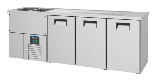 Combisteel Beer Counter - 3 Doors - Stainless Steel - 2L Capacity - Ventilated Cooling - LED Lights - Automatic Defrost Combisteel