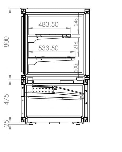 Combisteel Cold Display 600L - Freestanding Refrigerated Display - LED Lighting - Ventilated Cooling - Temperature Range +4°C to +12°C