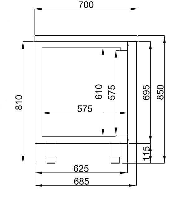 700 REFRIGERATED COUNTER 3 DOORS 3 DRAWERS ENERGY LINE Combisteel