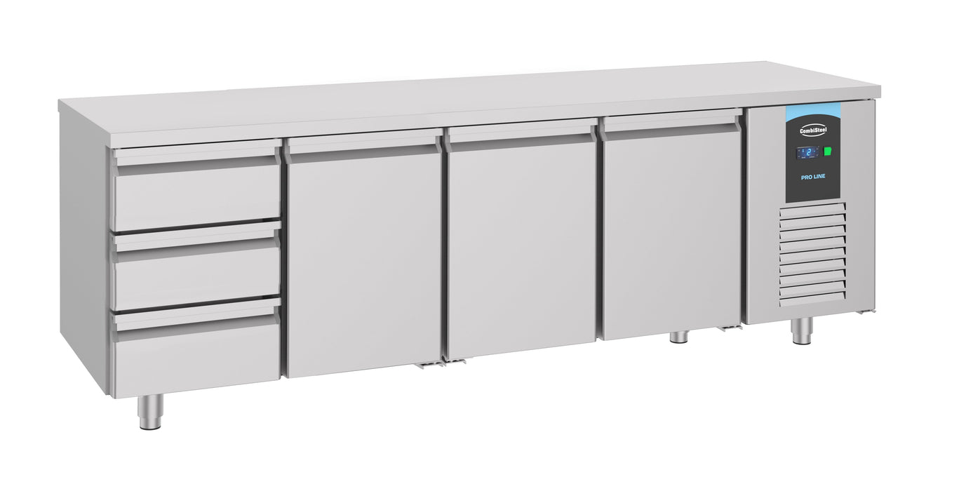 700 REFRIGERATED COUNTER 3 DOORS 3 DRAWERS ENERGY LINE Combisteel