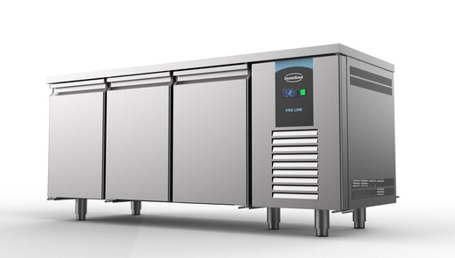 Combisteel Refrigerated Bakery Counter - 3 Doors - Stainless Steel - 1400L Capacity - Ventilated Cooling - Energy Efficient Combisteel