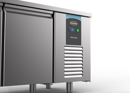 Combisteel Energy Line Refrigerated Counter - 700mm Depth - 2 Doors & 4 Drawers - Stainless Steel - -2°C to +8°C Temperature Range Combisteel