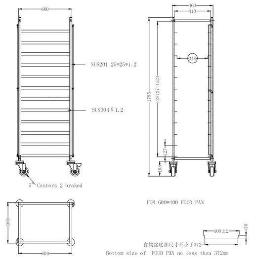 Combisteel Clearing Trolley Flat Packed En 600x400 7490.0255 Combisteel