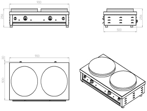 Combisteel Crepe Maker 2 Plates Combisteel