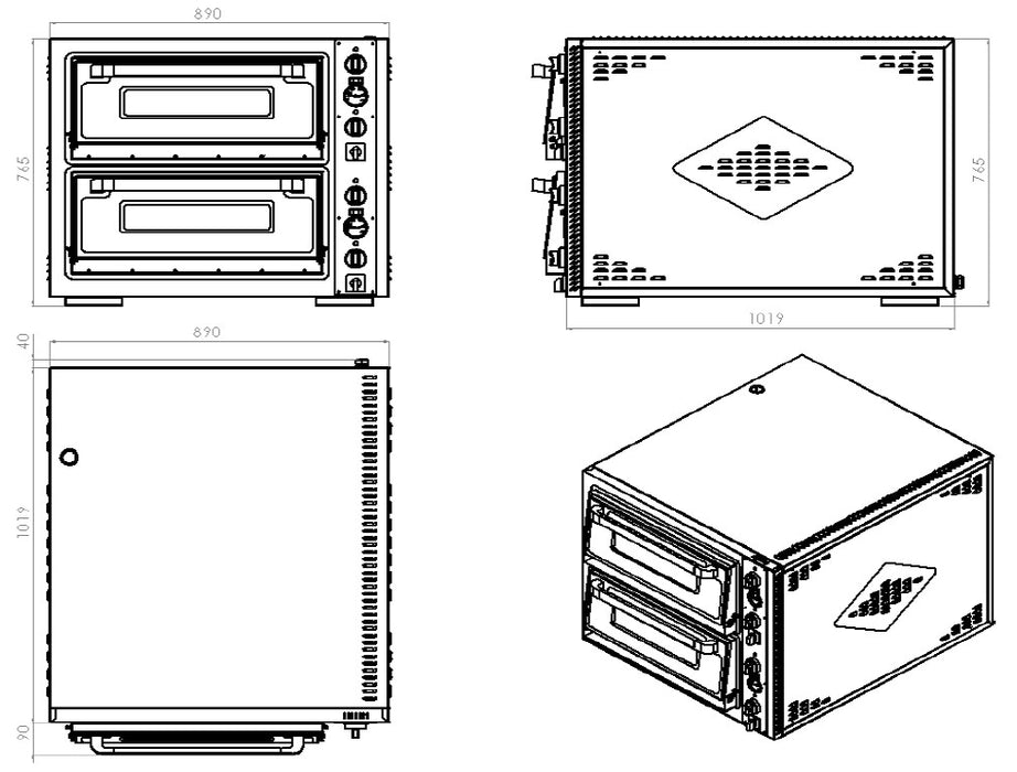 Combisteel Elec. Pizza Oven Double 2 X 6