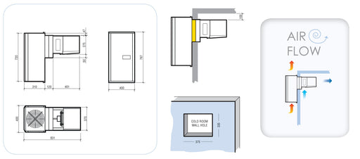 Combisteel Freezer Monoblock Refrigeration Unit Wall-Mounted Small | Capacity 3.7-5.2 m3- 7492.0135 Combisteel