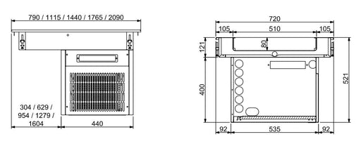 Combisteel Drop In Refrigerated Unit 3/1 80 Mm Combisteel
