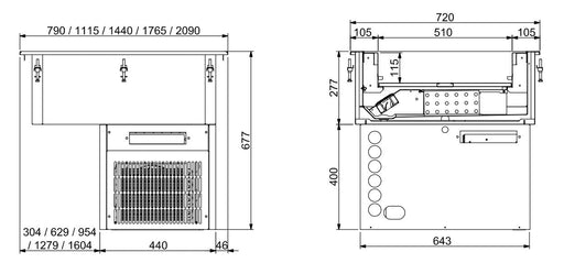 Combisteel Drop In Refrigerated Unit Ventilated 5/1 160 Mm Combisteel