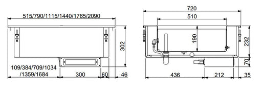 DROP-IN BAIN-MARIE UNIT 4/1 - MANUAL WATER FILLING Combisteel