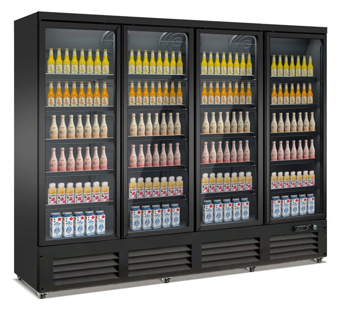 Combisteel Refrigerator 4 Glass Doors Black Ceb 2000 R Bl *Transport On Request* - 7526.0115 Combisteel