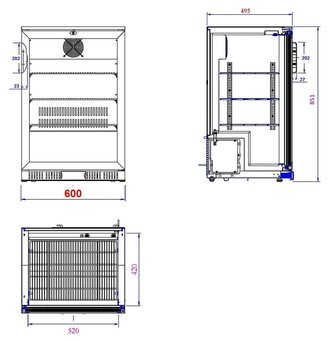 Combisteel Backbar Cooler Black 1 Door - 7527.0030 Combisteel