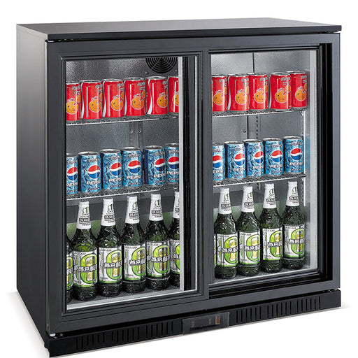 Combisteel Backbar Cooler Black 2 Sliding Doors Combisteel