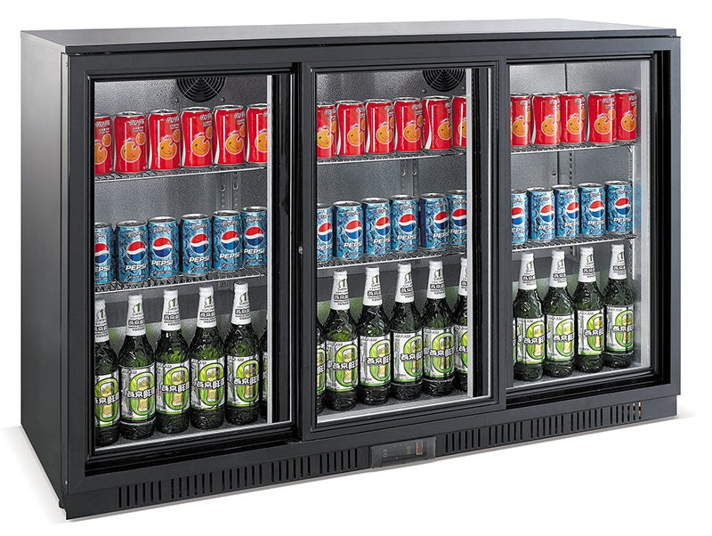 Combisteel Backbar Cooler Black 3 Sliding Doors - 7527.0050 Combisteel