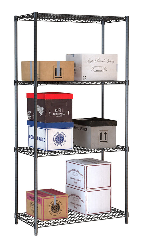 Combisteel Shelf Units 4 Levels 900 Black Flat Packed Combisteel
