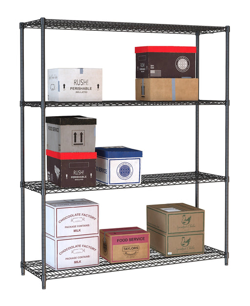 Combisteel Shelf Units 4 Levels 1500 Black Flat Packed Combisteel