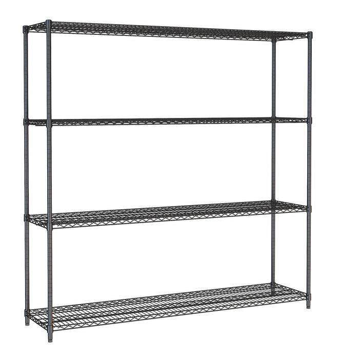 SHELF UNITS 4 LEVELS 1800 BLACK FLAT PACKED Combisteel