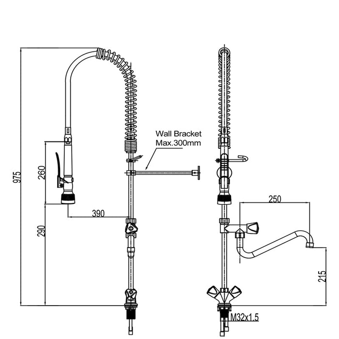 Combisteel Pre Rinse Unit With 1 Hole Combisteel