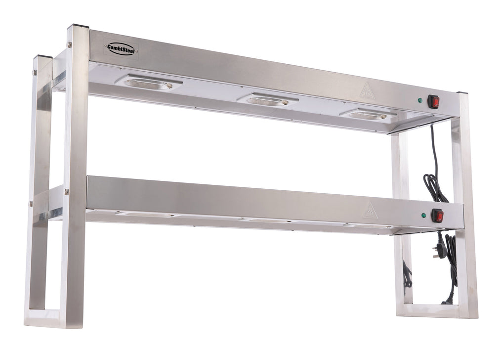 OVERSHELF HALOGEN HEATED 2 LEVELS 1200 FLAT PACKED Combisteel