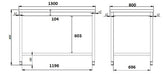 Combisteel 800 Worktable Open Frame 1300 Combisteel