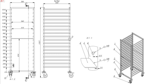 Combisteel Clearing Trolleys 2/1GN 18X - 7819.0026 Combisteel