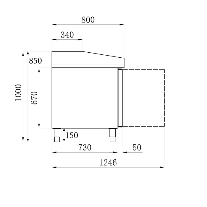 Combisteel - Pizza Counter with 2 Doors & 7 Dough Drawers - Stainless Steel - Ventilated Cooling