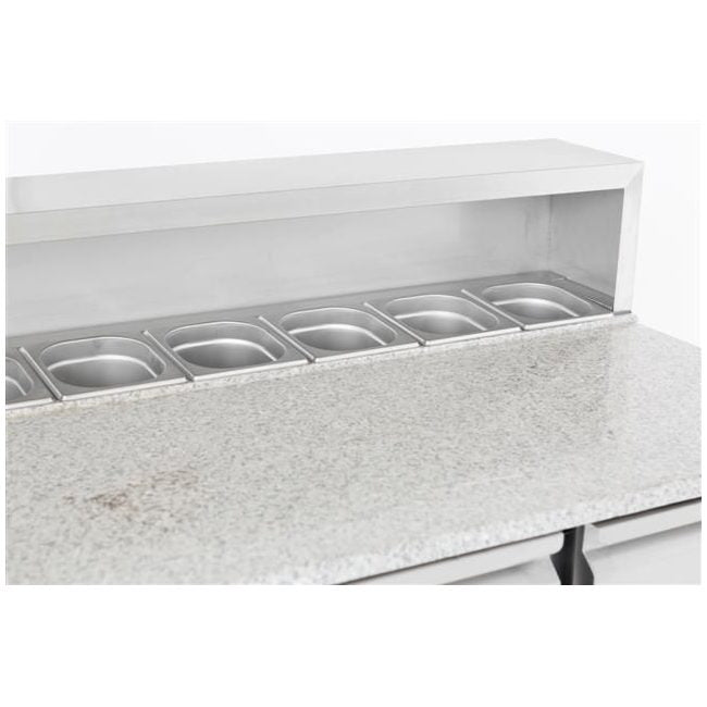 Combisteel Pizza Counter - 3 Doors - Stainless Steel - Ventilated Cooling - GN 1/1 Compatible - Temperature Range +2/+8°C - Durable Design