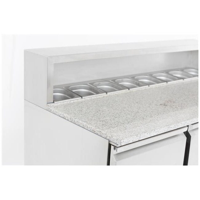 Combisteel Pizza Counter - 3 Doors - Stainless Steel - Ventilated Cooling - GN 1/1 Compatible - Temperature Range +2/+8°C - Durable Design